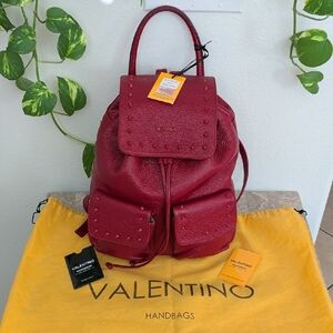 NWT Mario Valentino Red Studded Backpack
